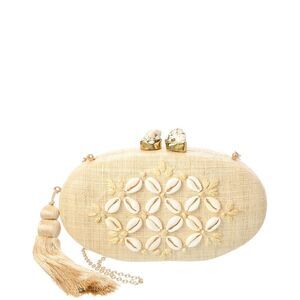 Rafé Joanna Straw Clutch, Brown